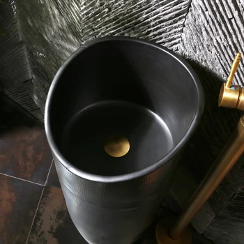 Мивка на подиума, балкон, Открит керамичен умивалник за баня, долно оттичане, вградена мивка