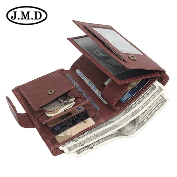 Модерен кожен портфейл мъжки rfid анти-кражба четка с няколко карти, портфейл от телешка кожа, чанта за смяна на чантите