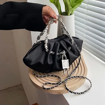 Модерен сгъваем дамски чанта през рамо, усещане за лукс, Дамски чанти, Летни дамски чанти на веригата, дизайнерска чанта през рамо, Женски изчислителни чанти