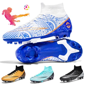 Мъжки футболни обувки TF/FG, футболни обувки с високи щиколотками, мъжки футболни обувки за младежи и възрастни, маратонки за тренировка на трева