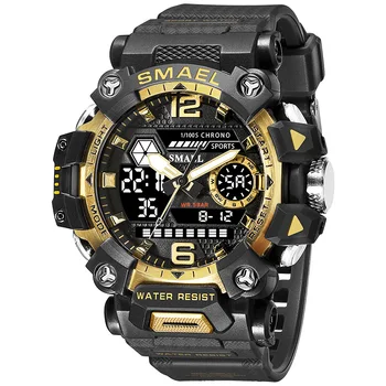 Мъжки часовник цифров часовник Материал сплав Часове във военната стил за мъже Водоустойчив дисплей устойчив на удари със студено осветление reloj