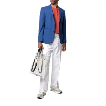 Мъжки яке-сако Slim Fit кралския син цвят, класическа однобортная ежедневни мъжки облекла, булчински яке, палто големи размери