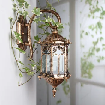 Най-новият популярен уличен монтиран на стената лампа в стил ретро, изгодни европейски тела-аплици за вили, водонепроницаемое външно осветление на градината на отвора