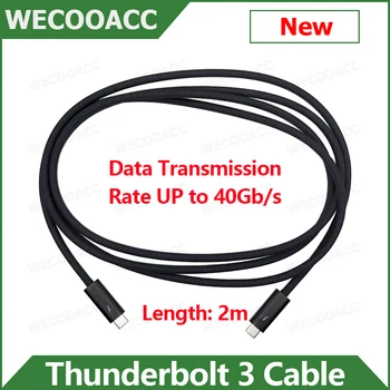 Нова Thunderbolt Кабел 3 2 м За Apple Thunderbolt 3 USB-C Мощност на зареждане на кабел 100 W Скорост на трансфер на данни до 40 gbps