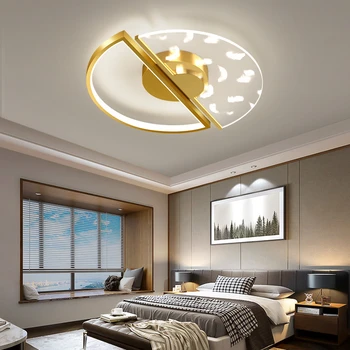 Нова Луксозна Персонализирана с полукръгла лампа от пера, ултра-ярки енергоспестяващ тавана лампа, лампа за осветление на хол, спални, хотелски стаи