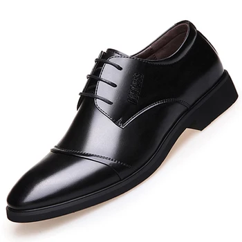 Нова мъжки обувки, пролетно Бизнес мъжки Официалната обувки, Ежедневни Кожени Обувки За Мъже, Банкетная парти, Сватба мъжки модел обувки, Големи Размери 48