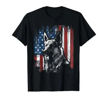Патриотическая риза с немската овчаркой и американския флаг, Подаръци за кучета, Модерен 3D риза, Топла мъжки дрехи 2019, Модерни ежедневни мъжки тениски