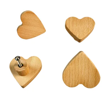 Популярни дървените дръжки на гардероба във формата на сърце, дръжки за шкафа, Защитни декорация за детска Стая, Кабинет Хардуер