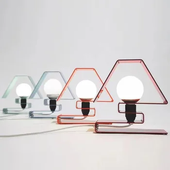 Постмодернистская геометрична настолна лампа, led художествена спалня, хол, метална скандинавско минималистичная съвременната нощна настолна лампа