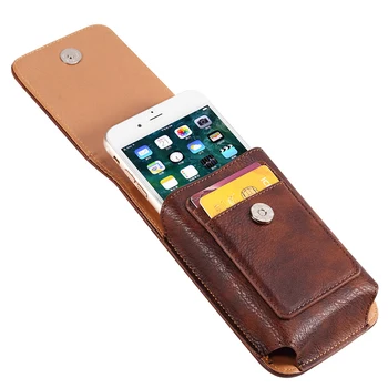 Поясная Кожена Чанта за телефон, Калъф за Rakuten Big S/AOYODKG Note 9S/Fairphone 4, Калъф с Клип за колан, Държач за карти, Магнитни флип-надолу на Кутията