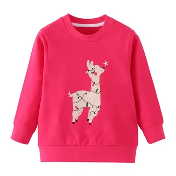 Скачащи метър, есенни и зимни блузи за момичета с аппликацией от алпака, детски памучни дрехи, ново записване, детски блузи, ризи за деца