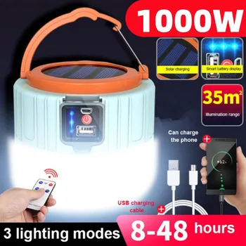 Слънчев led лампа за къмпинг, лампа за палатка с дистанционно управление, USB-акумулаторна лампа, Преносими светлини, аварийно осветление за туризъм на открито, барбекю