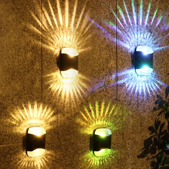 Слънчев, с монтиран на стената лампа, декорация за градината и вътрешния двор, лека нощ, водоустойчив, нагоре и надолу, Луминесцентни Лампи, външно осветление, осветление