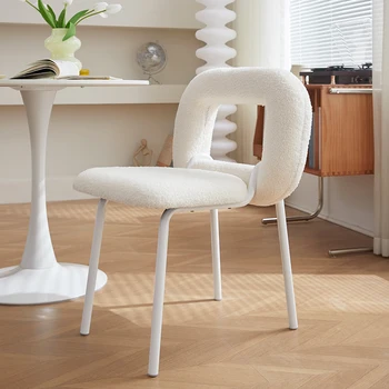 Столче за преобличане Nordic net red art с пончиками сметана стол с възможност за сгъване на облегалката от кашмир агне, стол за грим, стол за спални за момичета