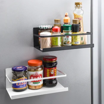 Стоманена магнитна стойка за хладилник Страничен шкаф за хладилник за кухня, Домакински Стойка за съхранение на домашен интериор