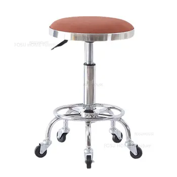 Съвременните козметични стол, въртящ се стол за подстригване, Специален Голям работен стол, Шкивные столове, фризьорски столове от неръждаема стомана