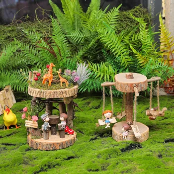 Творческа персонализирани малко украса за детската градина, Прекрасни Висящи люлки, Мини-зала, Бюро, стол, Декорация за градината с малки животни