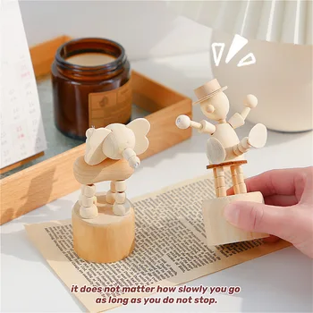 Украса на масата е дървена животно Украса на работния плот Творчески сладък студентски забавни играчки за деца Украса спални