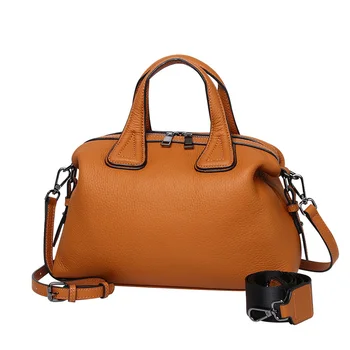 Чанта през рамо от 100% естествена кожа, дамски луксозни дизайнерски бостонские чанти от естествена телешка кожа, дамски модни чанти-тоут през рамо