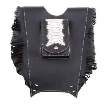 Черна универсална чанта от изкуствена кожа за капак на резервоара на мотоциклета, водоустойчив