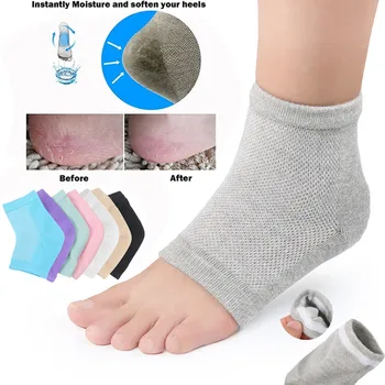 Чорапи за софия, 2 бр., силикон, овлажняващи гел чорапи за софия, набор от продукти за грижа за напукана кожа на краката, Избягвайте сухо почистване, Намалява пукнатини