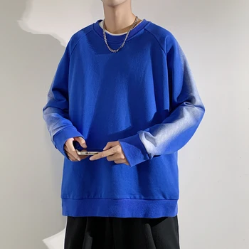 блузи за мъже techwear 2022 Есенни Ежедневни Блузи в стил Мозайка в стил Хип-Хоп Homem Harajuku Vintage camiseta oversize hombre 3XL